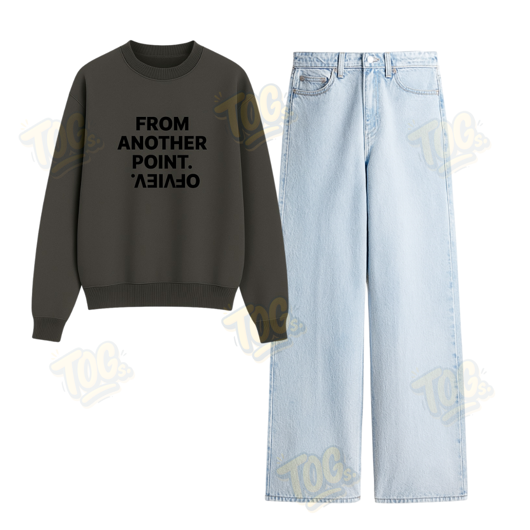 Baggy Jeans With From Another Point Of View Sweatshirt