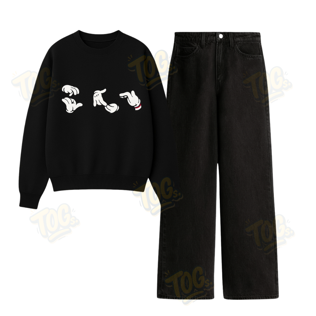 Baggy Jeans With Hatin Rolling Sweatshirt