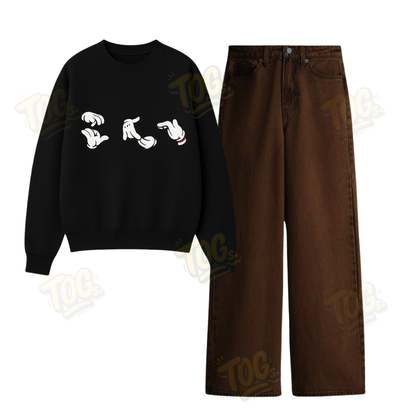 Baggy Jeans With Hatin Rolling Sweatshirt