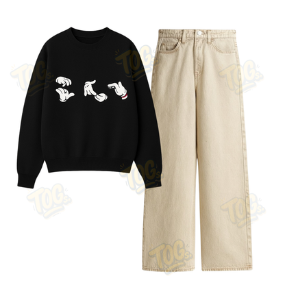 Baggy Jeans With Hatin Rolling Sweatshirt