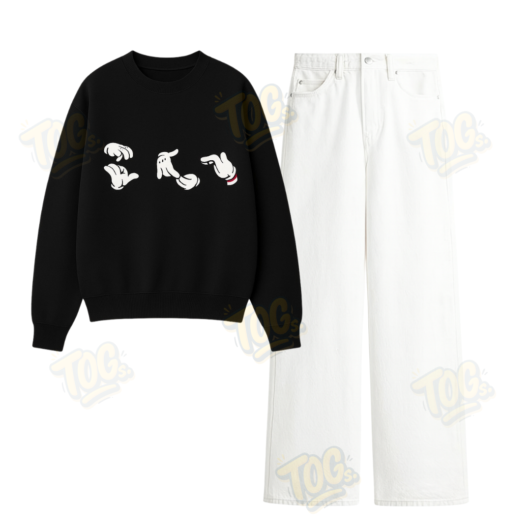 Baggy Jeans With Hatin Rolling Sweatshirt