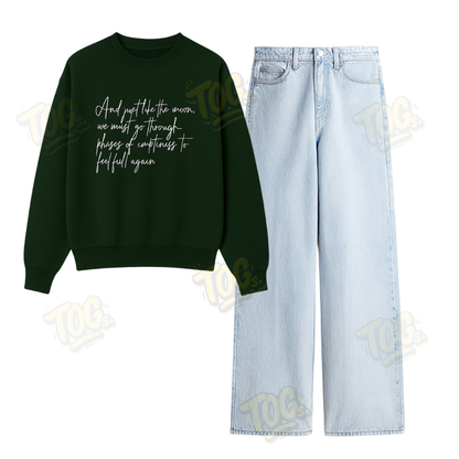 Baggy Jeans With Phases Of Moon Sweatshirt