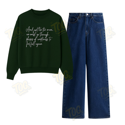 Baggy Jeans With Phases Of Moon Sweatshirt
