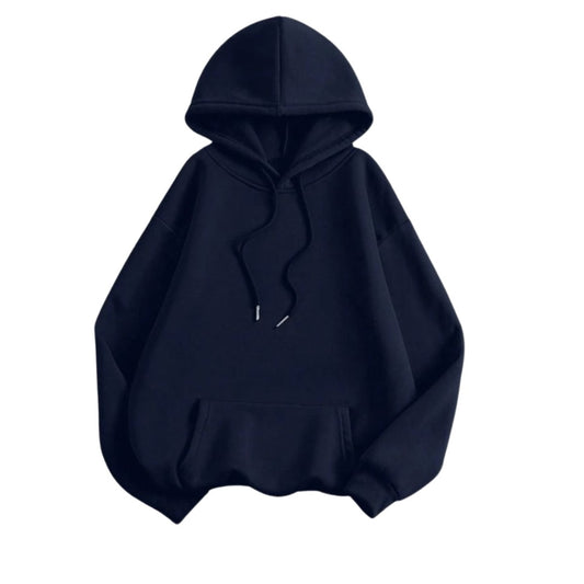 DarkBlue Drop Shoulder Hoodies