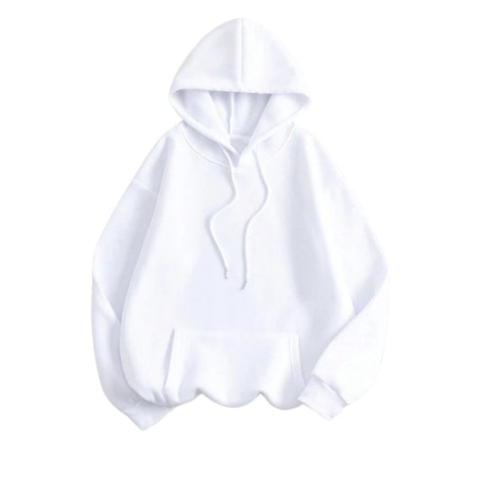White Drop Shoulder Hoodies