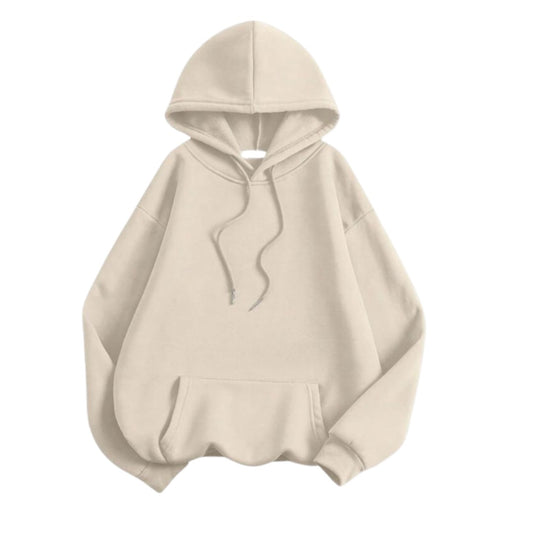 Cream Drop Shoulder Hoodies