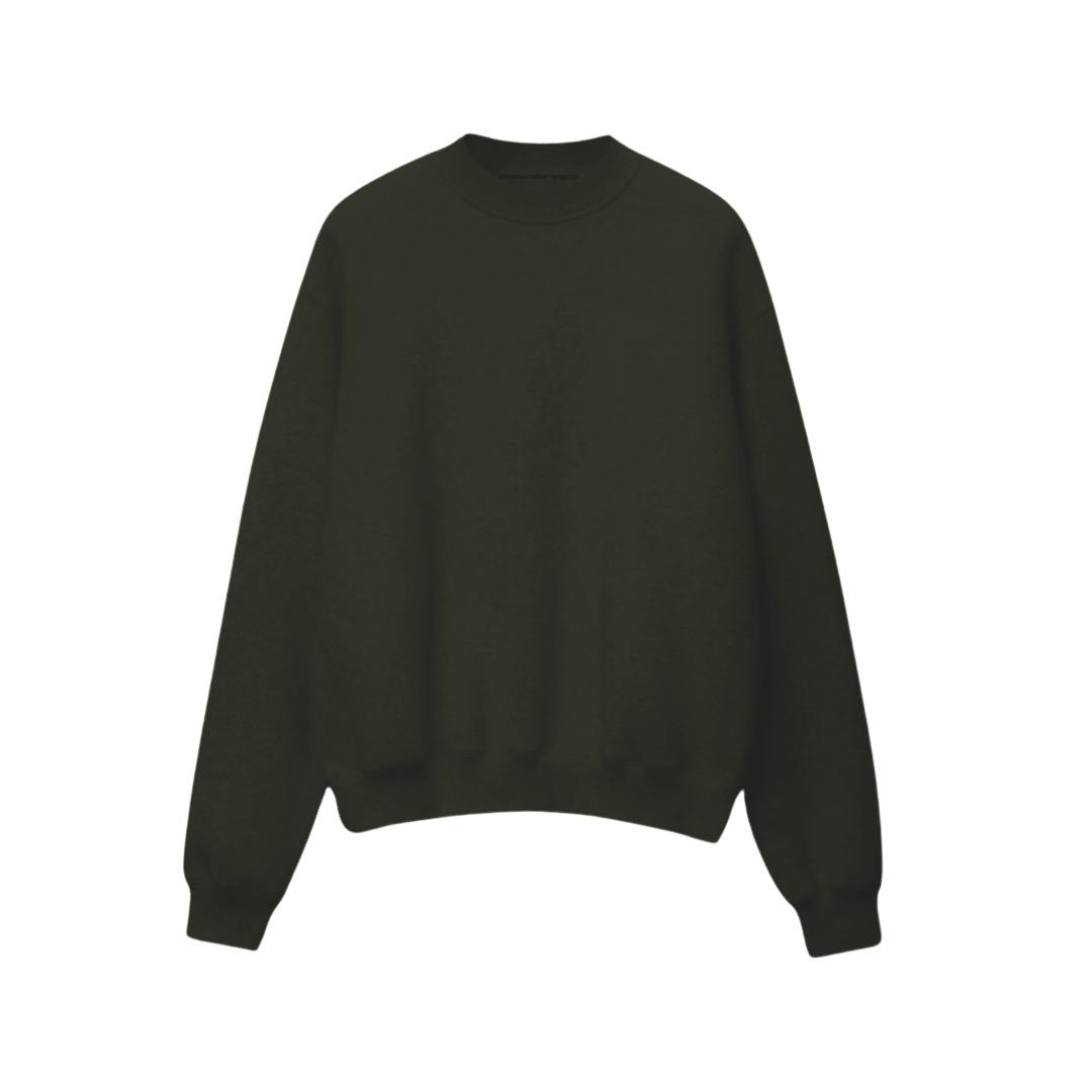 Drop Shoulder Olive Green  Sweatshirt