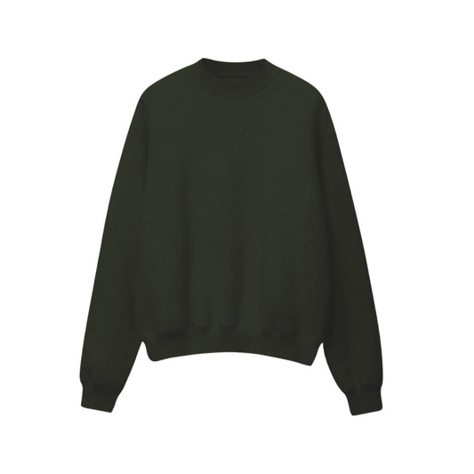 Drop Shoulder Olive Green  Sweatshirt