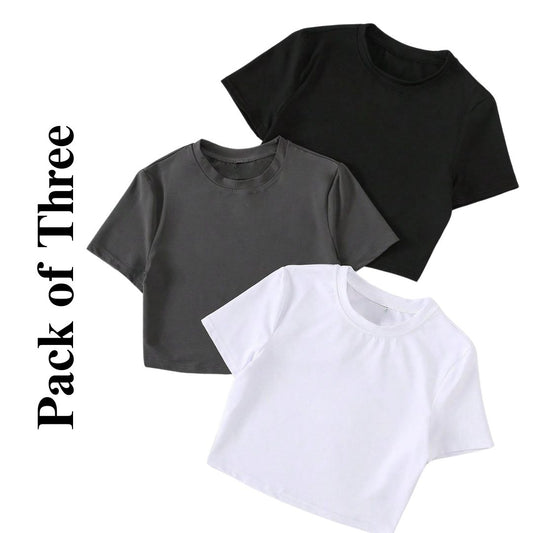Pack Of Three Crop Tee