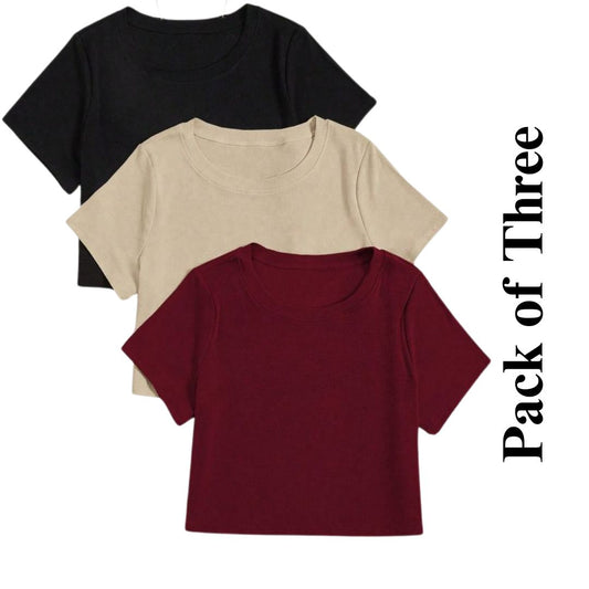 Pack Of Three Crop Tee