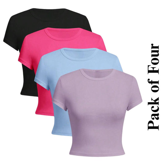 Pack Of Four Crop Tee