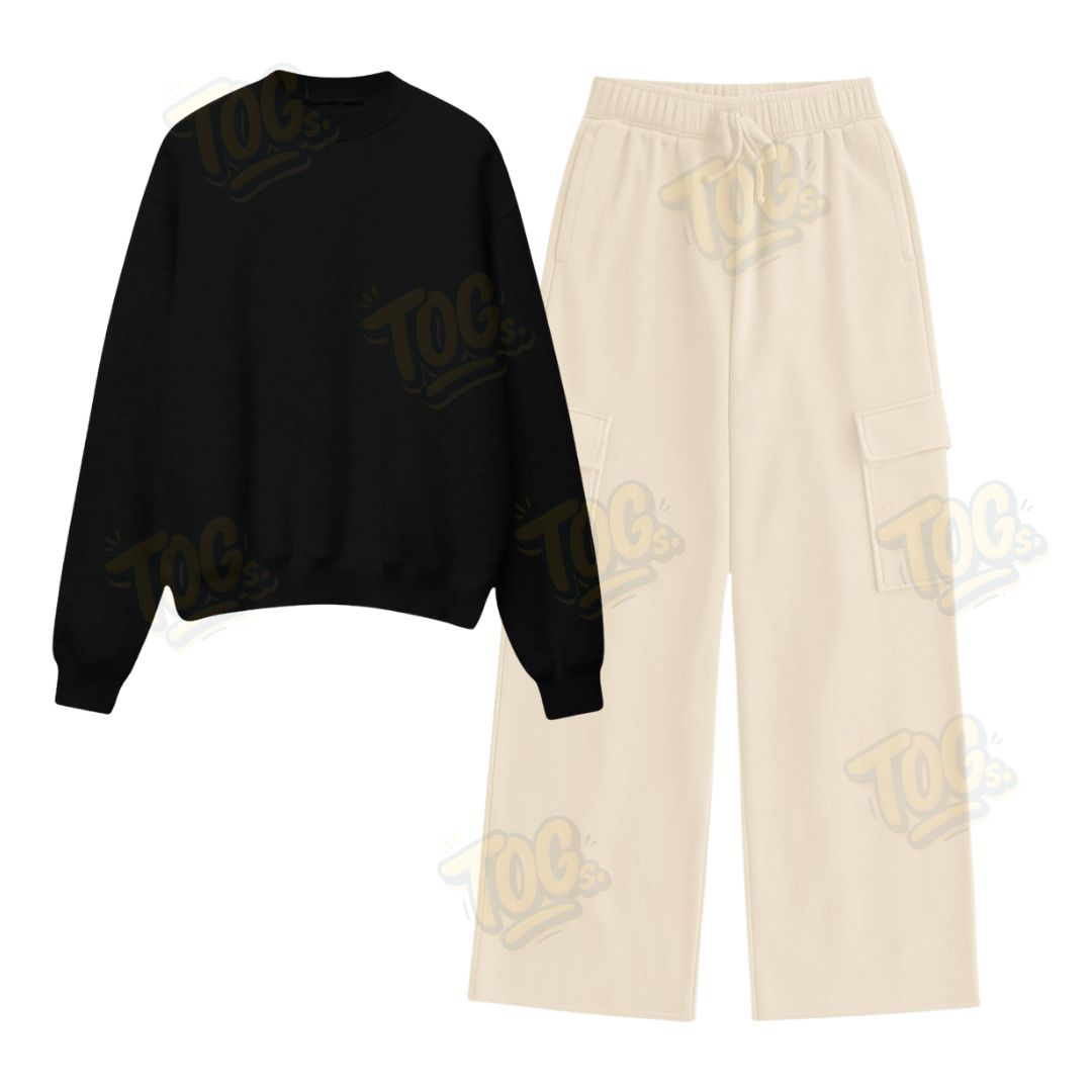 Straight Leg Cargo With Sweatshirt