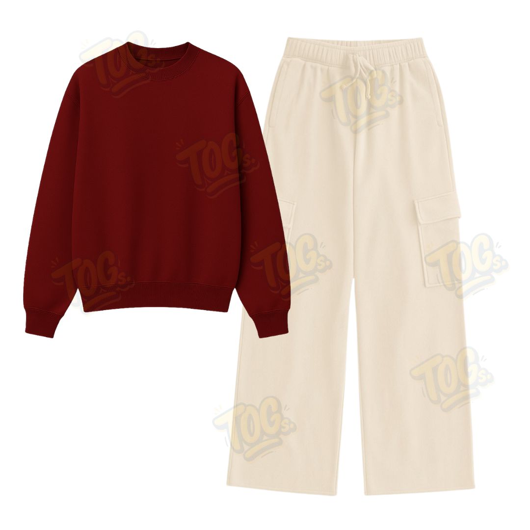 Straight Leg Cargo With Sweatshirt