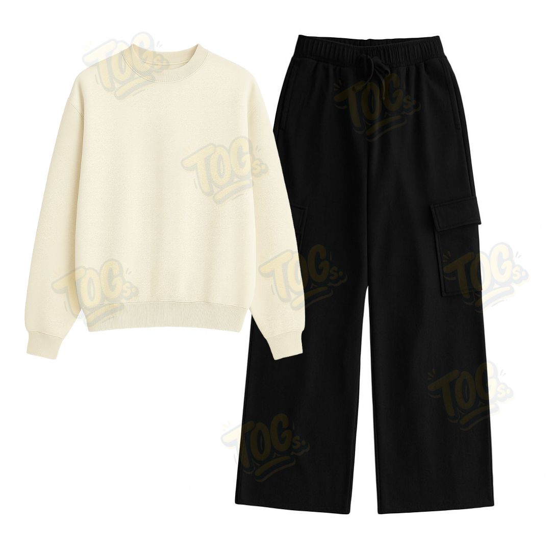 Straight Leg Cargo With Oversized Sweatshirt