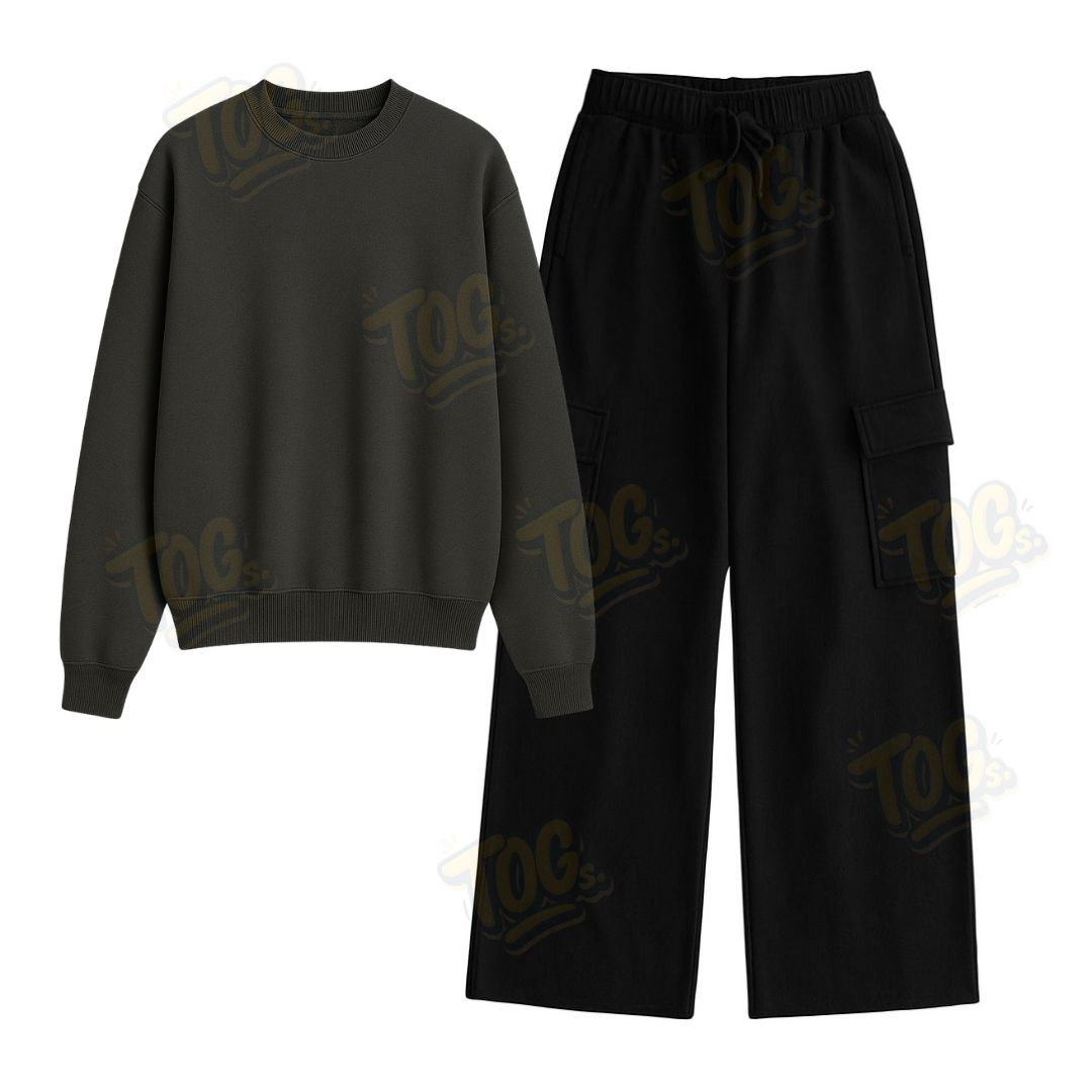 Straight Leg Cargo With Sweatshirt