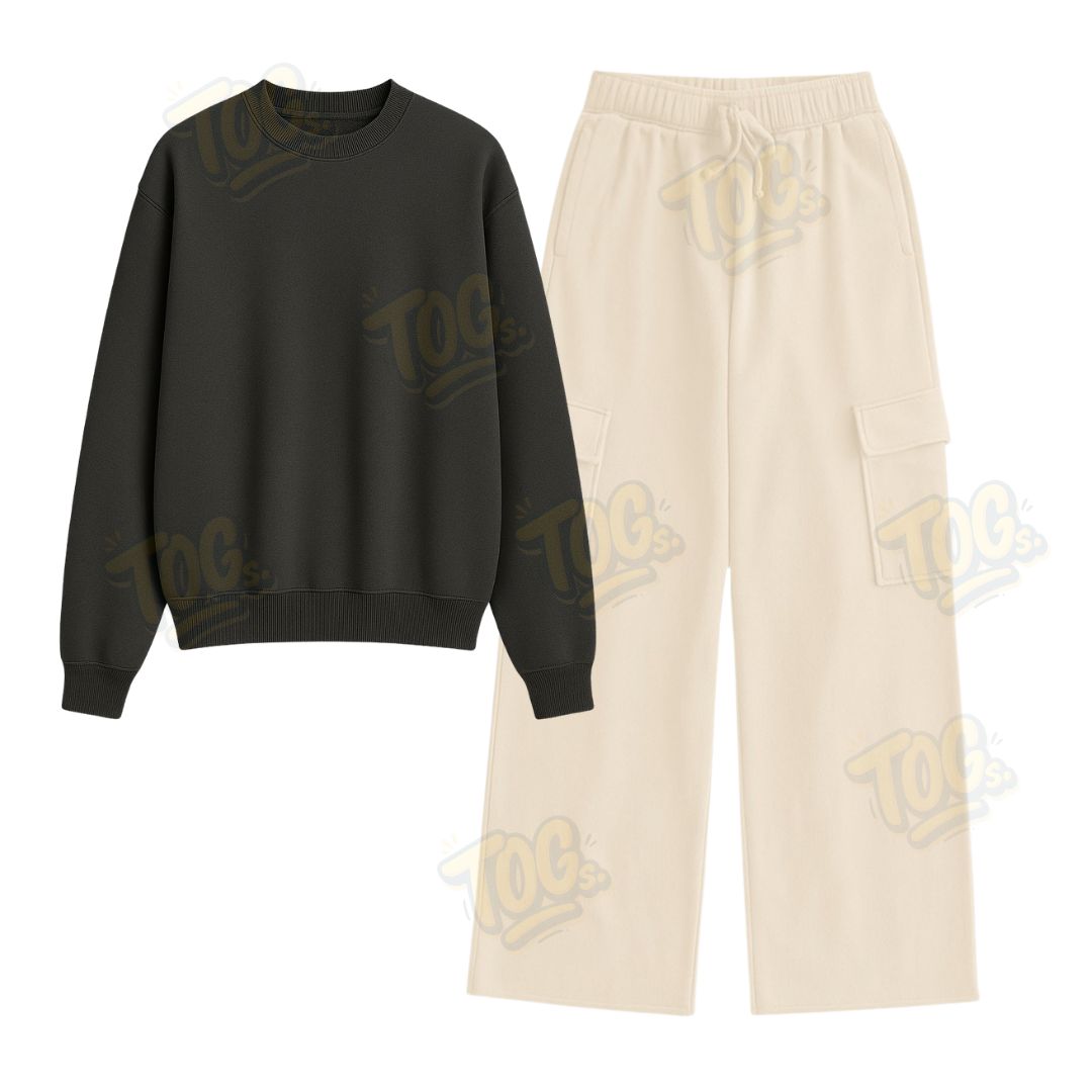 Straight Leg Cargo With Oversized Sweatshirt