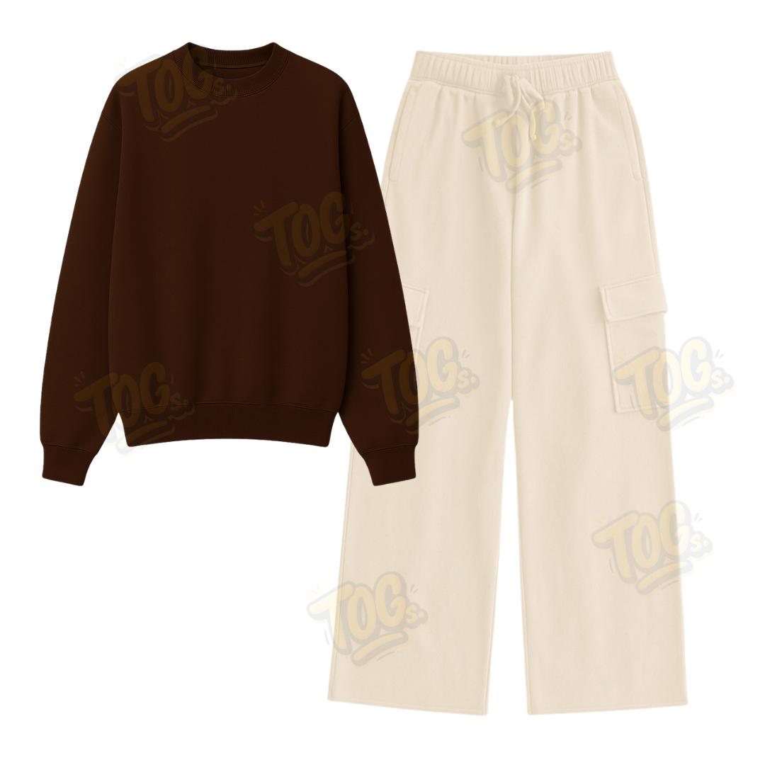 Straight Leg Cargo With Oversized Sweatshirt