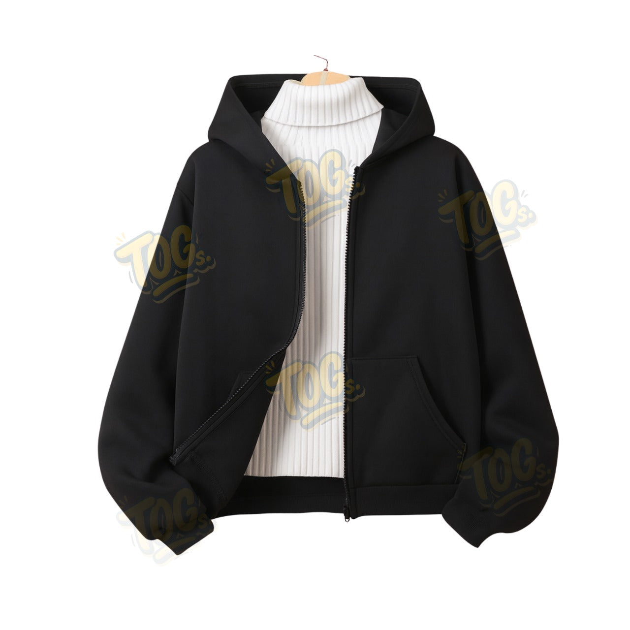 Black Zipper With Highneck