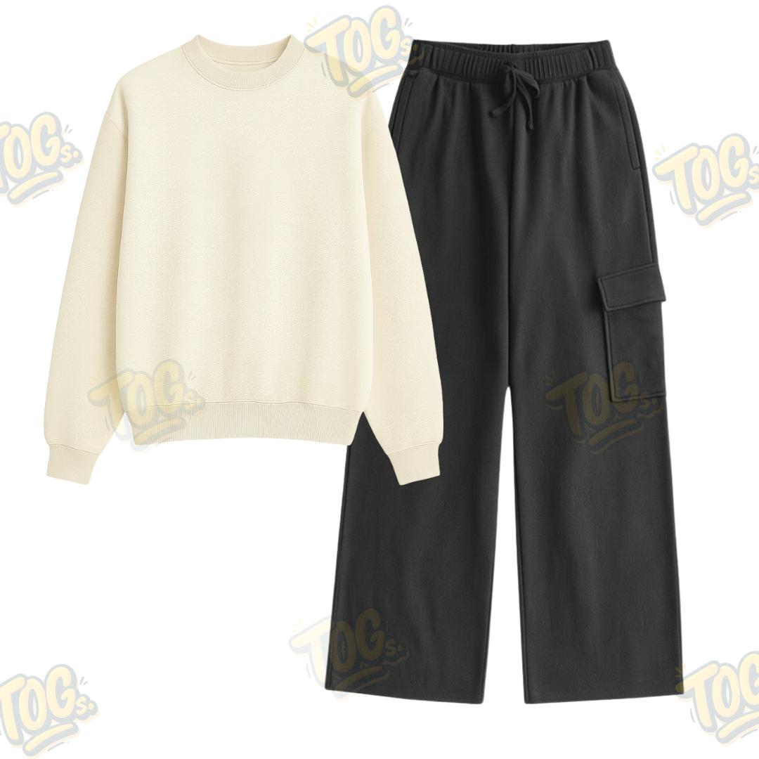 Straight Leg Cargo With Oversized Sweatshirt