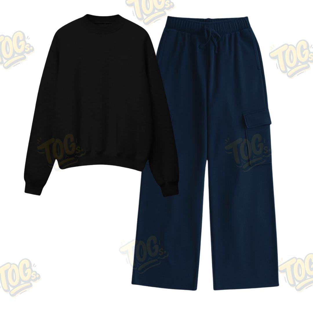 Straight Leg Cargo With Oversized Sweatshirt