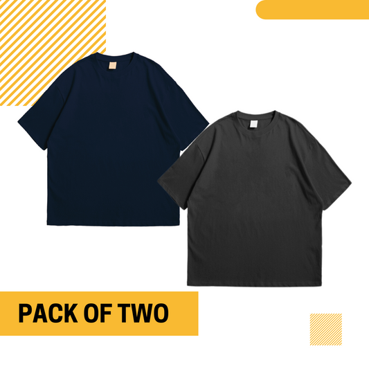 Pack of two (Navy Blue, Charcoal Grey)